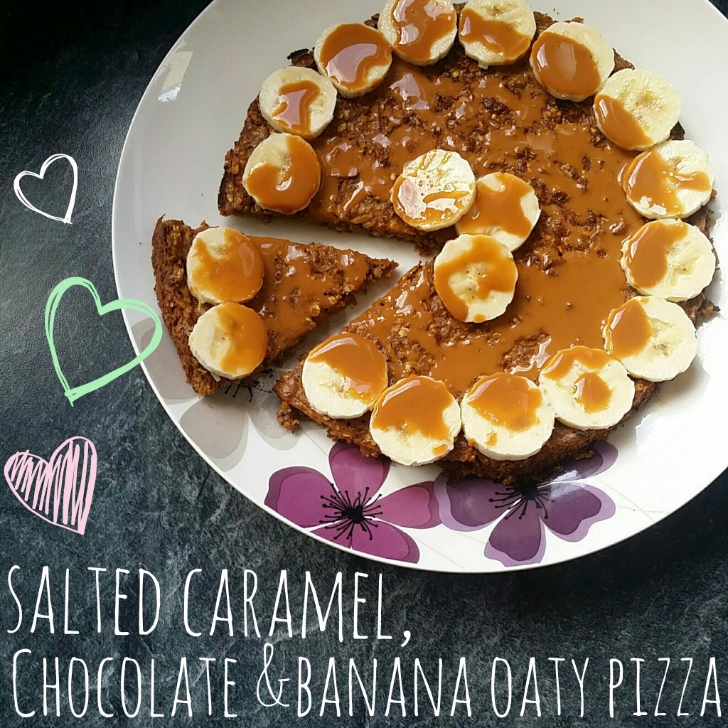 Salted caramel and Banana Oat Pizza